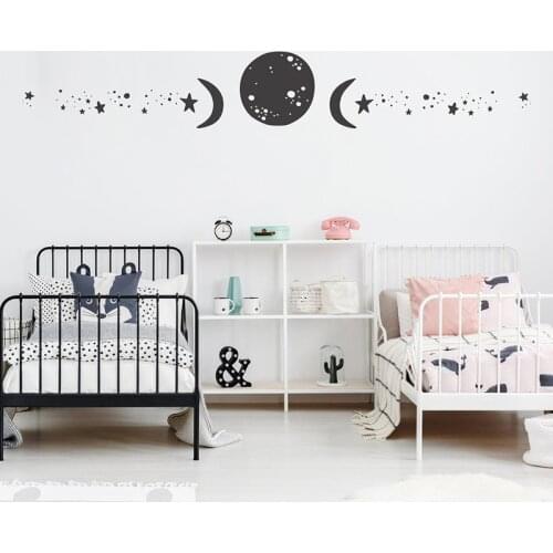 Moon Phases Wall Decals Star Moon Vinyl Sticker Modern Decoration Zodiac Murals Art Wallpaper Waterproof 2148