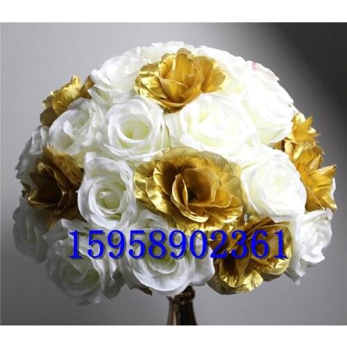 NEW!!12cm foam base-10pcs/lot wedding road lead artificial flower ball wedding table flowers centerpiece flower balls decoratio