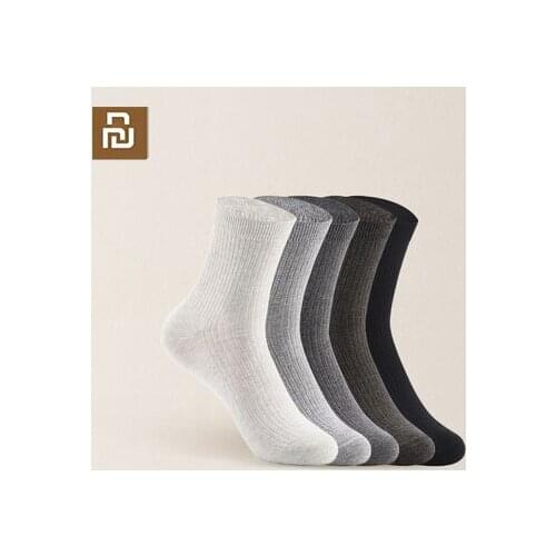 New Youpin 3 pairs/5 pair of mens Japanese ribbed tube socks High quality combed cotton