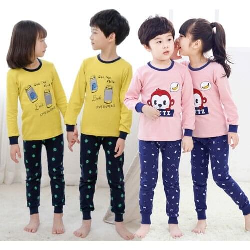 100% Cotton Full Sleeve Boys Girls Sleepwear Kids Animal Print Pyjamas Children Nightwear Baby Girls Pajamas Infantil Pijamas