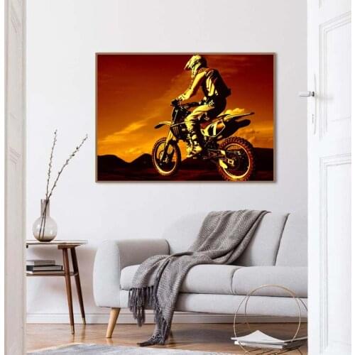 Poster Motocross Extreme Sports HD Art Wall Canvas Print Interior Decoration Nordic Style