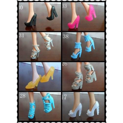 Assorted Fashion Colorful Mixed Style Sandals High Heels Shoes For Barbie Doll Accessories Clothes Dress Kid Toy