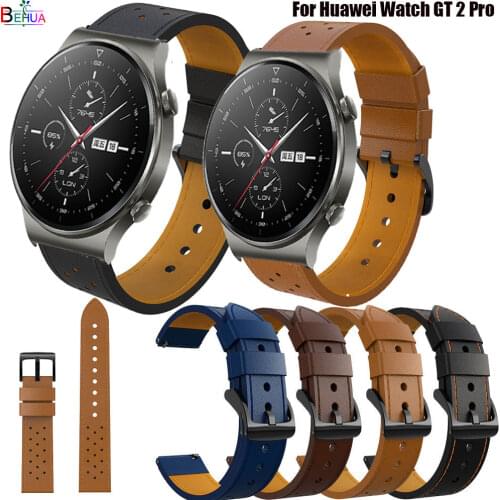 22mm Leather Strap Watchband Wristband For Huawei watch gt 2 pro 46mm Smart Wriststrap Bracelet For Huawei GT 2 46mm strap