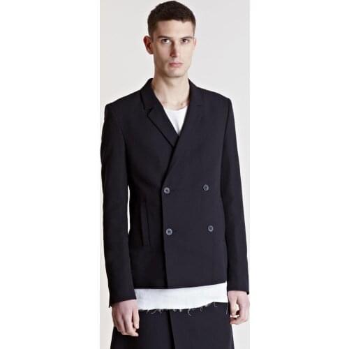 S-6XL!!! 2018 big yards mens S-6XL individuality tide male catwalk coat The double-breasted suit restoring ancient ways