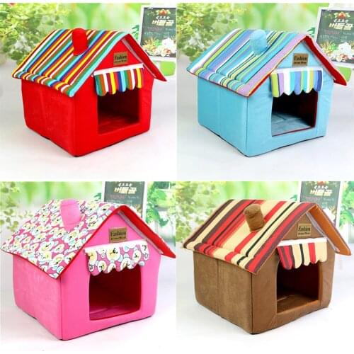 Foldable Deep Sleep Pet Cat House Indoor Winter Warm Cozy Cat Bed for Small Dog Cat Kitten Teddy Comfortable Kennel Pet Supplies