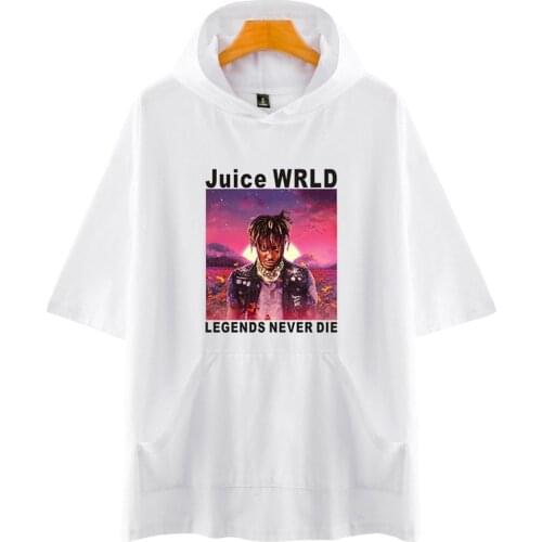 Juice WRLD T Shirt Funny Tops Unisex Harajuku Rapper Support Women Hooded T-shirt Streetwear Hip Hop Singer Character Print Tee