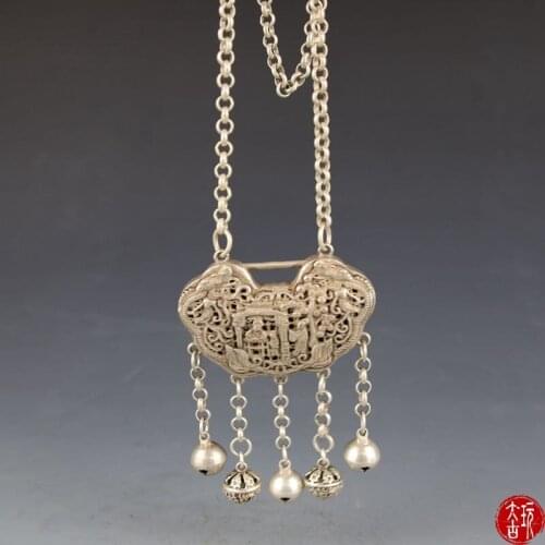 Ancient Silver Hangers Longevity Locks Hollow out Personal Jewelry