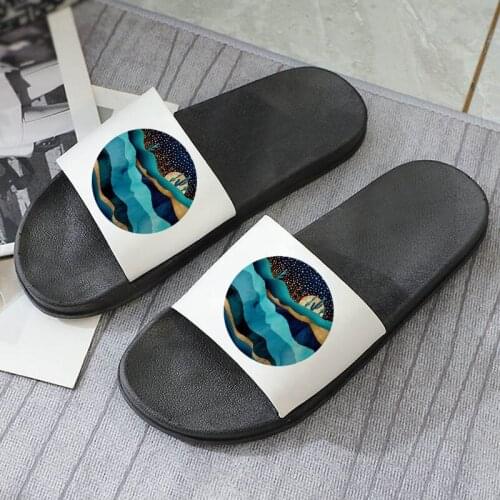 Landscape pattern slippers women 2021 Hot Spring Summer Vouge Harajuku Outdoor Pattern Female Slippers