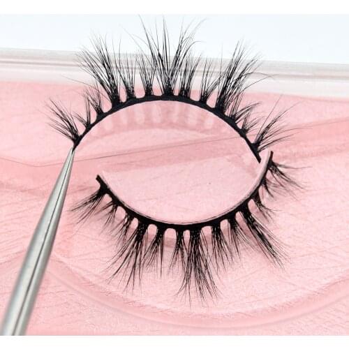 Visofree New Arrival eyelashes handmade natural make up False eyelashes pink blackboard Suitable for girls with big eyes M53
