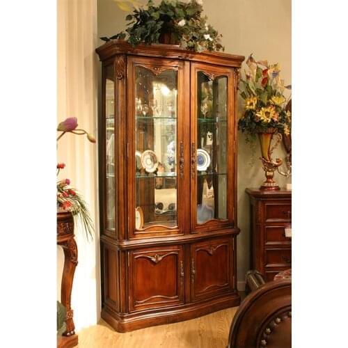 High quality solid wood display cabinet wine cabinet with glass door Vitrine cave à vin avec porte vitrée GH174