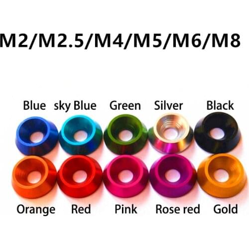 5PCS M4 M5 M6 M8 Aluminum Alloy Color Countersunk Umbrella Flat Head Round Head Screw Concave Conical Decorative Groove Washer