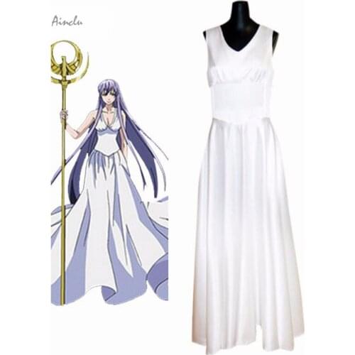 Ainclu Customize New Saint Seiya The Lost Canvas - Myth of Hades Athena Anime Woman Dress Adult Kid Cosplay Costume