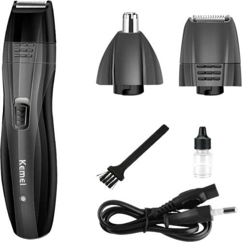 Kemei KM-6635 3 In 1 Rechargeable Nose Beard Trimmer Ear Sideburns Hair Trimmer Hair Clipper Professional Barber Shaving Machine