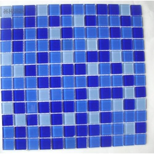 Express shipping free!! cheap swimming pool mosaic tiles blue color, 12x12" sheet size glass mosaic for wall floor backsplash