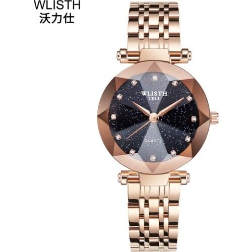 Women Watches Luxury Starry Sky Watch Rose Gold WLISTH Luminous Quartz Watch Magnet Buckle Magnetite Ladies Watch Reloj Mujer