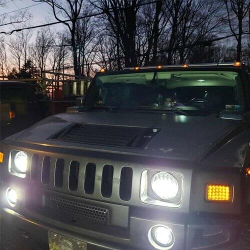 For 2003-2009 H2 / SUT Smoked Amber Red LED Top Roof Light Kit Cab Marker Z5H3