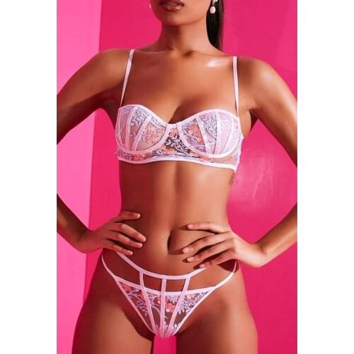 Floral Lingerie Set Sexy Underwear Set Push up Lenceria Lace Embroidery Bra Without Underwire Lingerie for Women