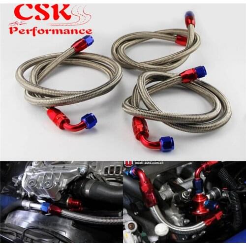 3Pcs 8AN Nylon Steel Braided Oil Fuel Line Oil Cooler Filter Relocate Hose Kit 1.2m 1.4m 1.6m