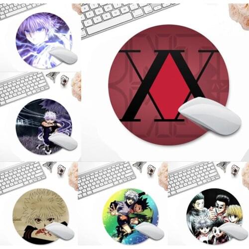 Hunter x hunter anime Gaming Player desk laptop Rubber Mouse Mat Round Non-slip Cushion