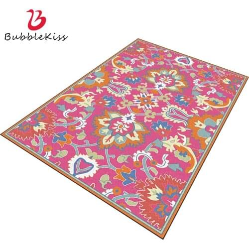 Bubble Kiss Red Carpets For Living Room Home Color Floral Pattern Floor Mat Fashion Customize Rugs Ethnic Style Non Slip Doormat