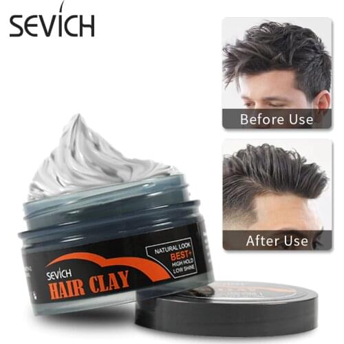 Sevich 100g 2 Color Hair Clay Mud for Men Strong Hold Hairstyles Matte Finished Molding Cream Low Shine Hair Styling Wax