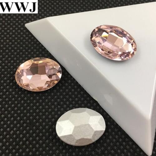 Pink Color Pointback Oval Glass Crystal Fancy Stone 8x10mm,10x14mm,13x18mm,18x25mm,20x30mm For Jewelry Making,DIY