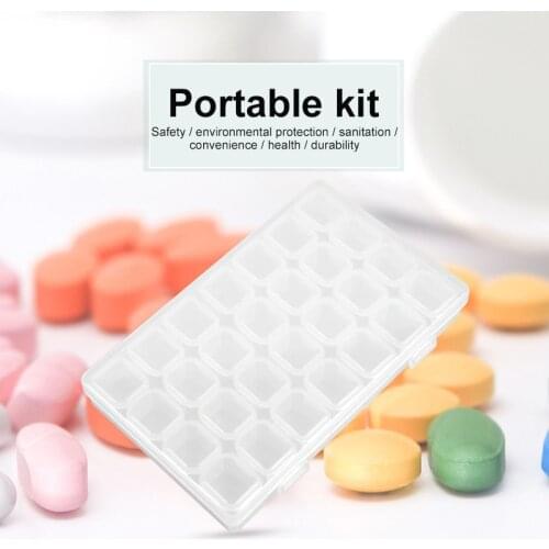 28 Grids Plastic Transparent Organizer Jewel Bead Case Cover Container Storage Box For Jewelry Pill Desktop Storage Box