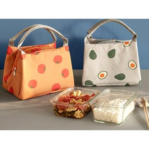 Functional Pattern Portable Lunch Box For Women Kids Insulated Thermal Food Picnic Canvas Lunch Bags