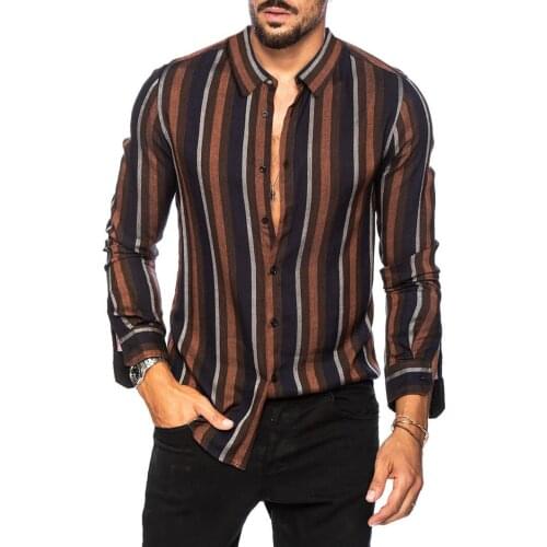 RUANDAI Men's Striped Shirts