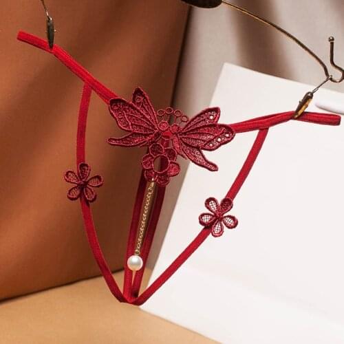 Sexy Panties Women Lingerie Thong Lace Crotchless Porno Underwear Pearl Baby Doll Mujer Erotic Costumes Briefs g String