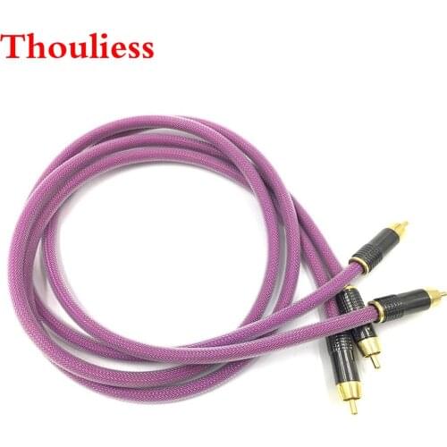 Thouliess Pair HIFI type-3 Gold Plated 2RCA Cable High-end6N OFHC Audio cable HIFI Double RCA Signal Line Rca cable for XLO HTP1