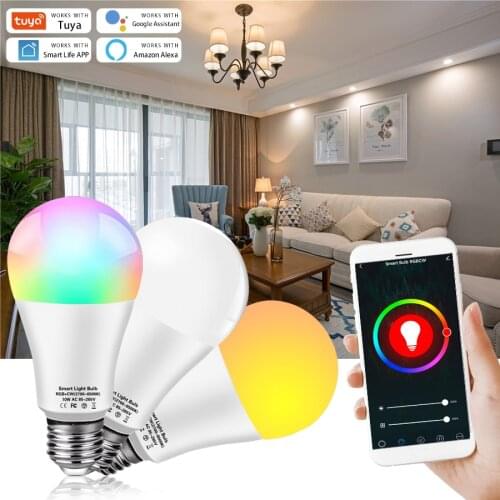 LED Bulb E27 Tuya Smart Bulb Application Graffiti Control Dimmable Alexa Google Assistant 10W 12W 15W Alexa Wifi Bulb Home