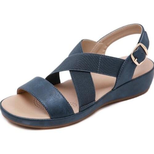 2020 Summer new style flat sandals ladies open toe wedges sandals women casual beach shoes