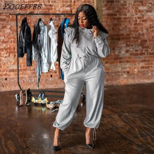 ZOOEFFBB Sexy Long Sleeve Rompers Fall Clothes for Women Jumpsuit Drawstring Loose Lounge Wear One Piece Club Birthday Outfits