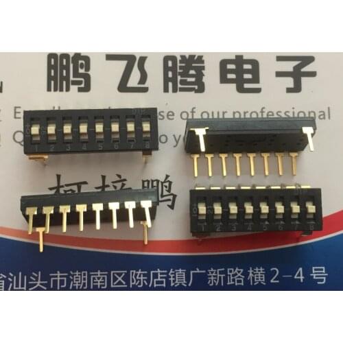 1PCS TII-08-V Taiwan Yuanda DIP three-state dial code switch 8-bit straight plug 2.54 pitch 3-speed key type toggle switch