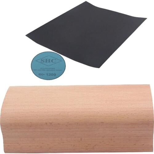 5.16''-Long Wooden Sanding Block With Abrasives Paper For 12"