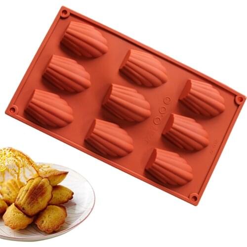 9 Holes Shell Shape Silicone Mold Candy Fondant Cake Mould Ice Cube Tray Mould Fondant Cake Decoration Tools