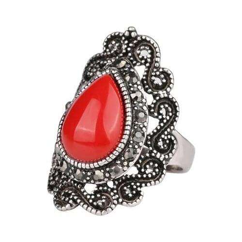 AAA+ natural Jewelry Best Gift Rare Blue 24mm Natural Stone 925 Jewelry Ring Size 7/8/9/10# ring Silvergirl Wedding