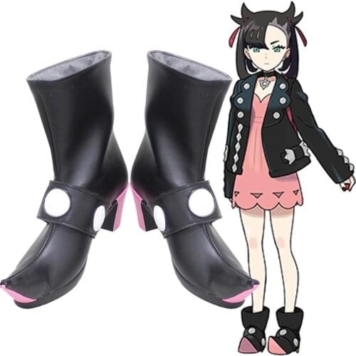 Anime Pocket Monsters Sword and Shield Generation VIII Spikemuth Galar Trainer Marnie Mary Game Cosplay Shoes Boots Free Ship