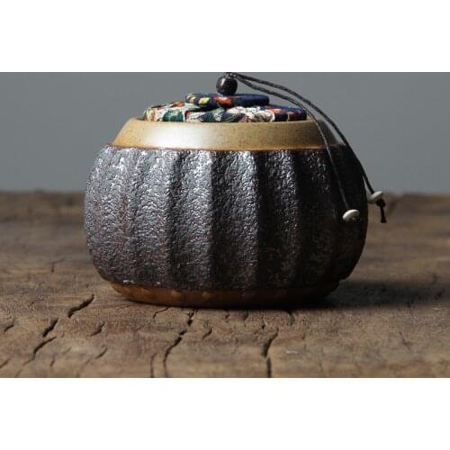 Japanese Style Tea Storage Jar Ceramic Coarse Seal Caddy Coffee Beans Holder Container Tea Ceremony Accessories Teaware Decor