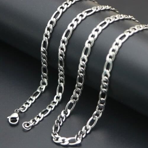 Fashion Mens Titanium Stainless Steel Flat O Link Chain Necklace 16-36inch Long,3-7mm Wide Big Necklaces For women Wholesale