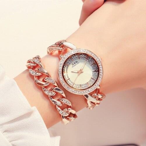 G&D Luxury Women Watches Crystal Bracelet Watch Fashion Quartz Wristwatch Ladies Dress Watch Reloj Mujer relogio feminino Clock