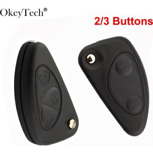 OkeyTech 2/3 Button New Style Remote Car Key Shell For Alfa Romeo 147 156 166 GT Model FOB Replacement Flip Folding Key Case