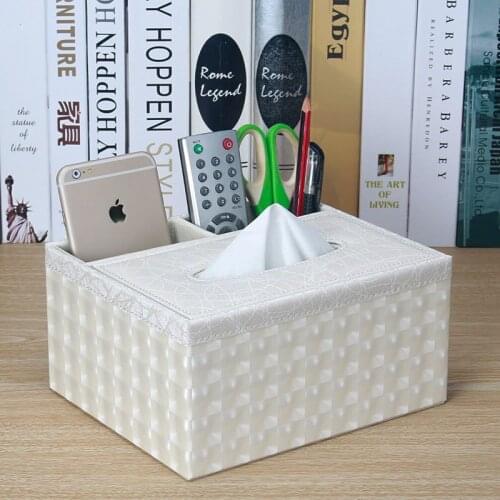 Cover Black Luxury Square Tissue Box Container Leather Storage Napkin Tissue Boxes Toilet Paper Papel Tisu Napkin Rack BW50ZJ