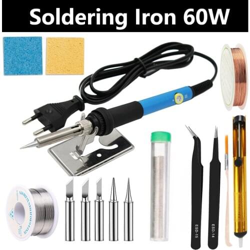 KUAIQU Digital Electric Soldering Iron Kit Set Temperature Adjustable LT6003 60W 90W Mini Solder Iron Station LCD Solder