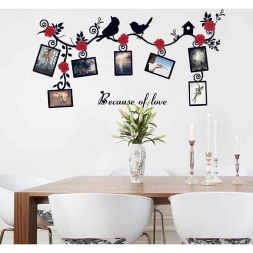 Photo Frame Wall Stickers Living Room Bedroom Glass Doors Windows TV Background Home Decorative Creative PVC Wall Poster