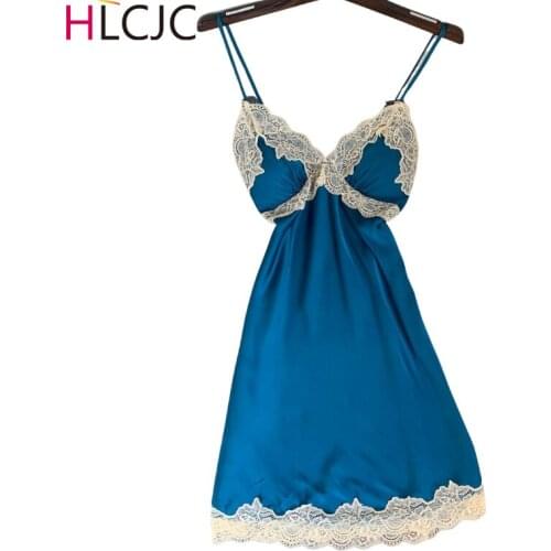Женские шелковые ночные сорочки HLCJC China At AliExpress