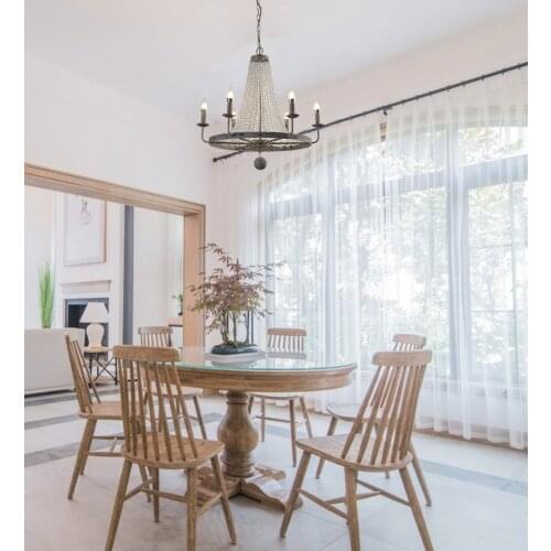 Retro American Style Crystal Chandelier Dining room Bedroom Princess Decorative Kitchen Island hanging Light Fixture