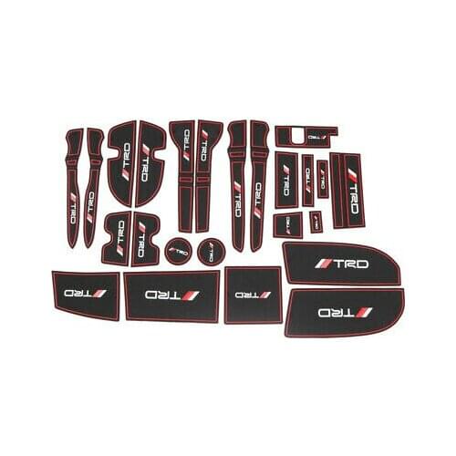 Red Interior Door Cup Holder Non-slip Pad Mat 24pcs For Toyota 4Runner 2010-2020