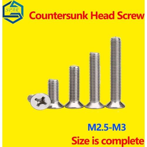 Countersunk Head Screw cross Recessed Machine Screw flat Head Bolt Countersunk Head Machine Screw 304 Stainless Steel T819